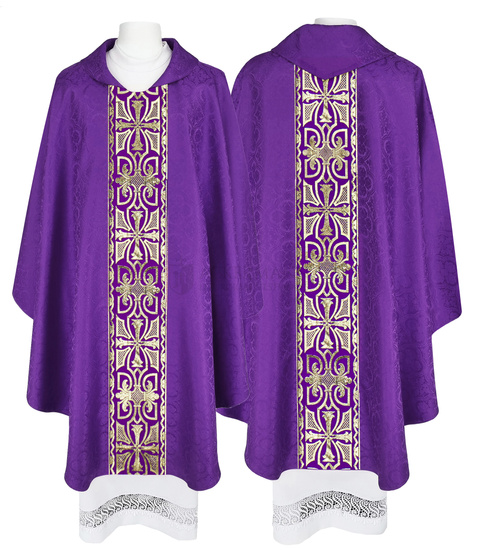 Vestment - Gothic Chasuble with stole made of damask fabric