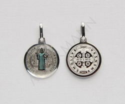 Silver medallion Saint Benedict