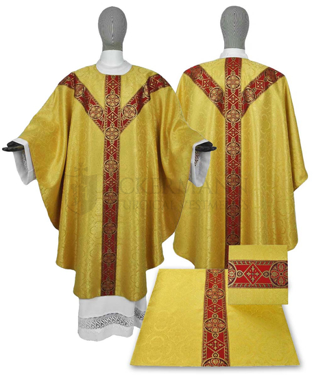 Set of Semi Gothic Chasuble with burse and chalice veil model 201