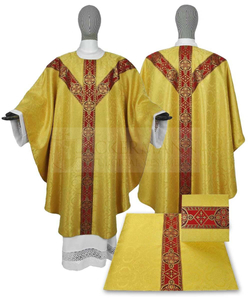 Set of Semi Gothic Chasuble with burse and chalice veil model 201