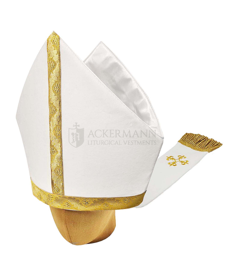 White Bischops Mitre made of velvet