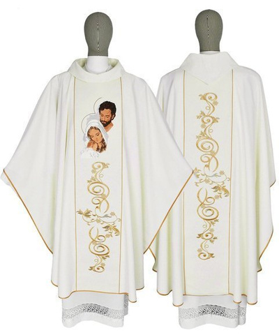 Cream Gothic Chasuble the Holy Family model 196