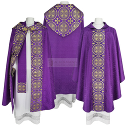 Set of Purple Chasuble with Cope for Lent season