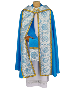 Gothic Cope with stole made of damask fabric